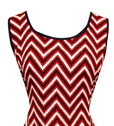 Women's Spring Summer Chevron Design High-Low Dresses