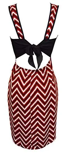 Women's Spring Summer Chevron Design High-Low Dresses