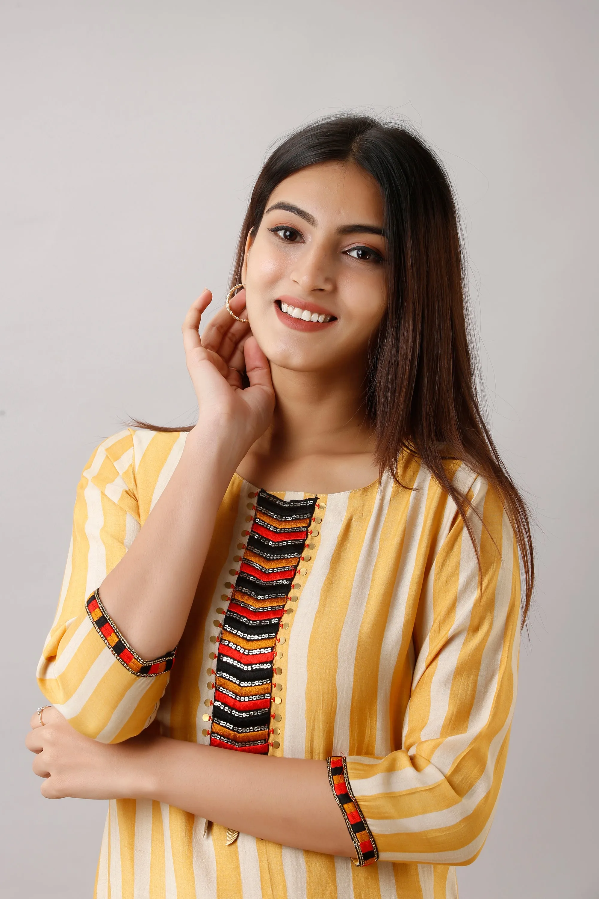 Yellow Color Rayon Straight Women's Kurta