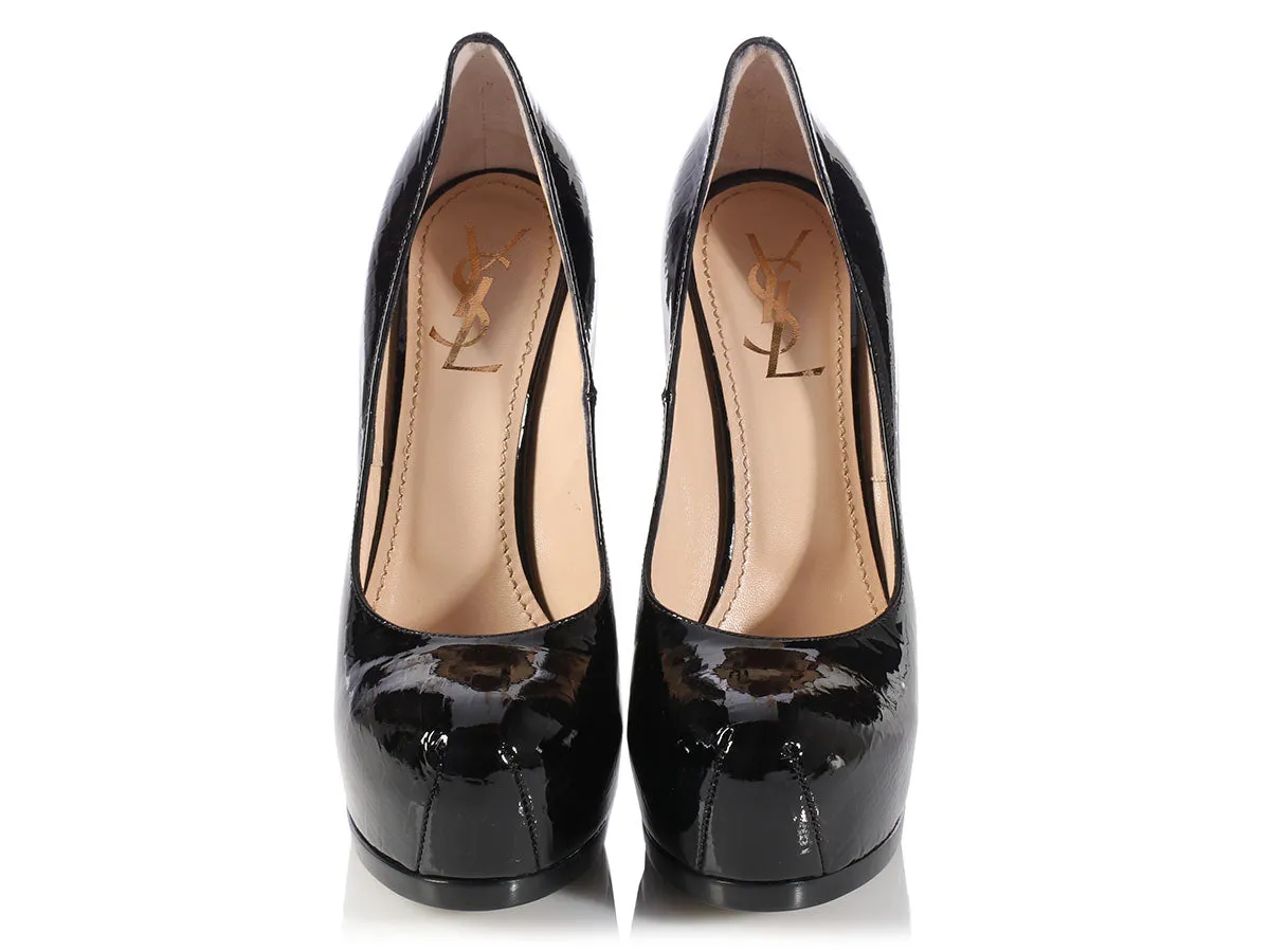YSL Black and Beige Croco Chess Vernis Tribtoo 105