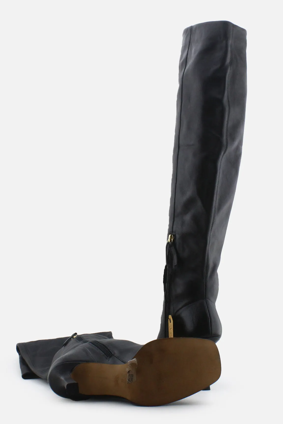 Zara Zipper Stilettos Over The Knee Boots | 100% Authetic Leather