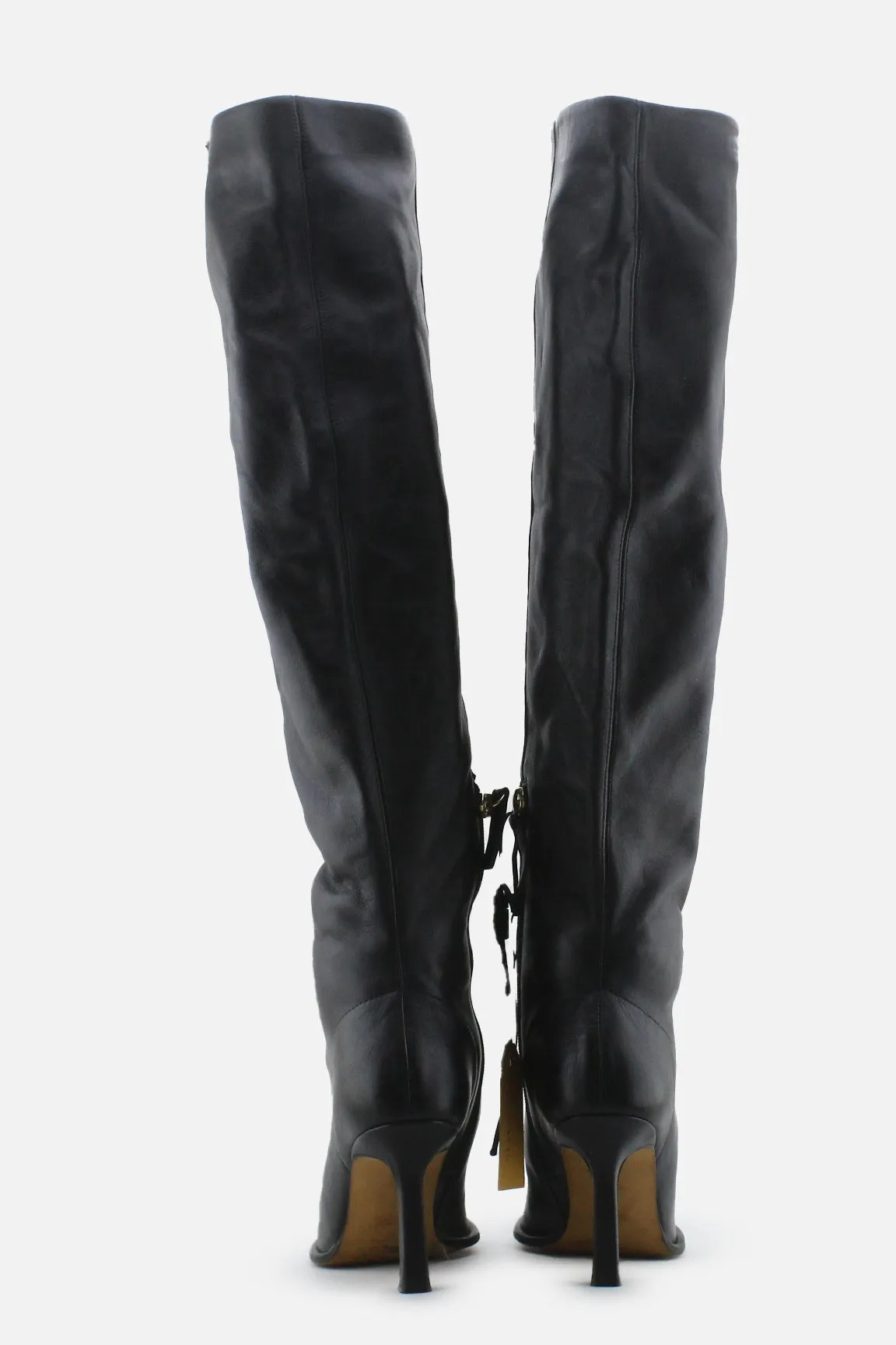 Zara Zipper Stilettos Over The Knee Boots | 100% Authetic Leather